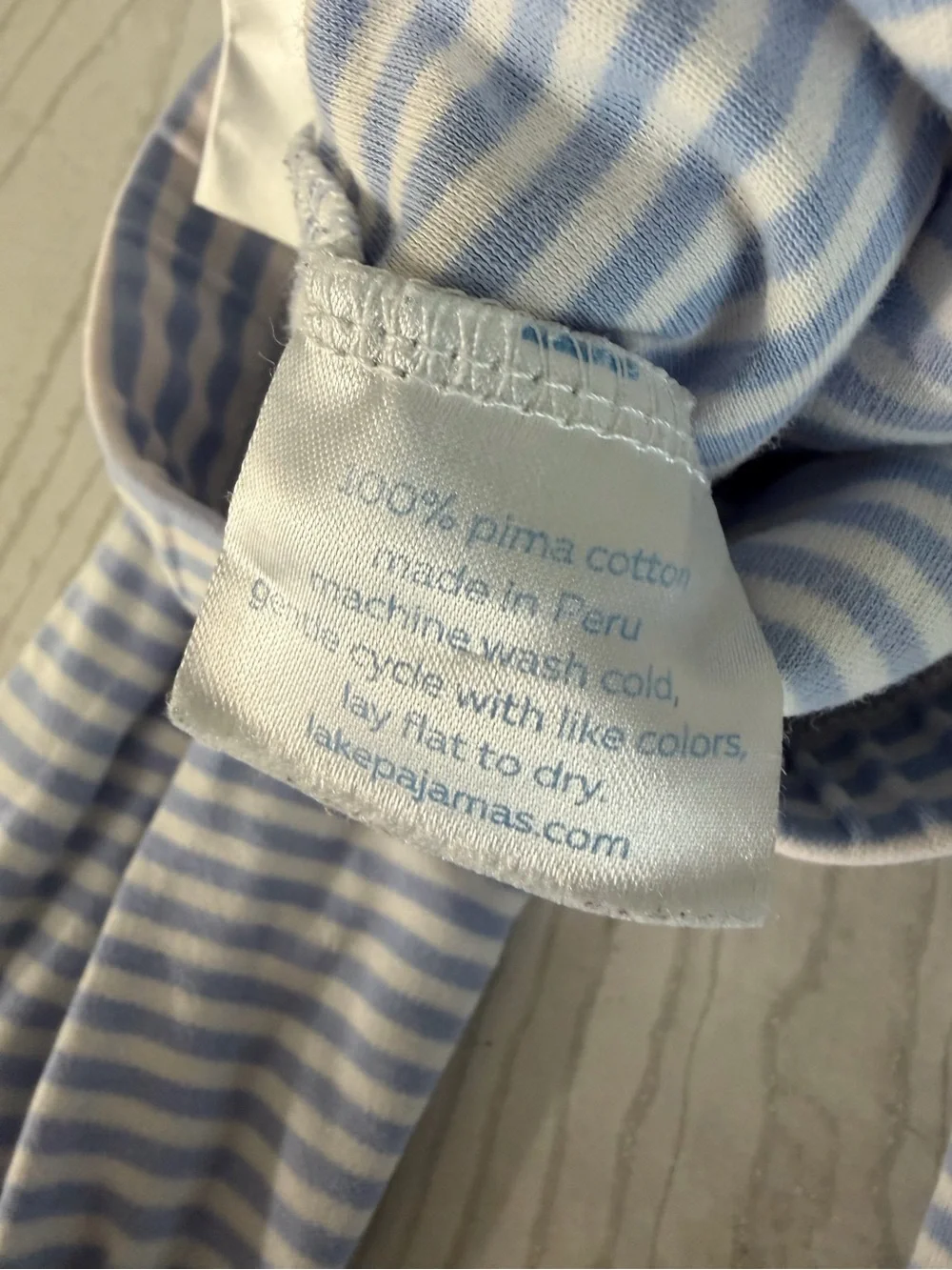 Lake Pima Cotton Blue White Striped Pajama Set
